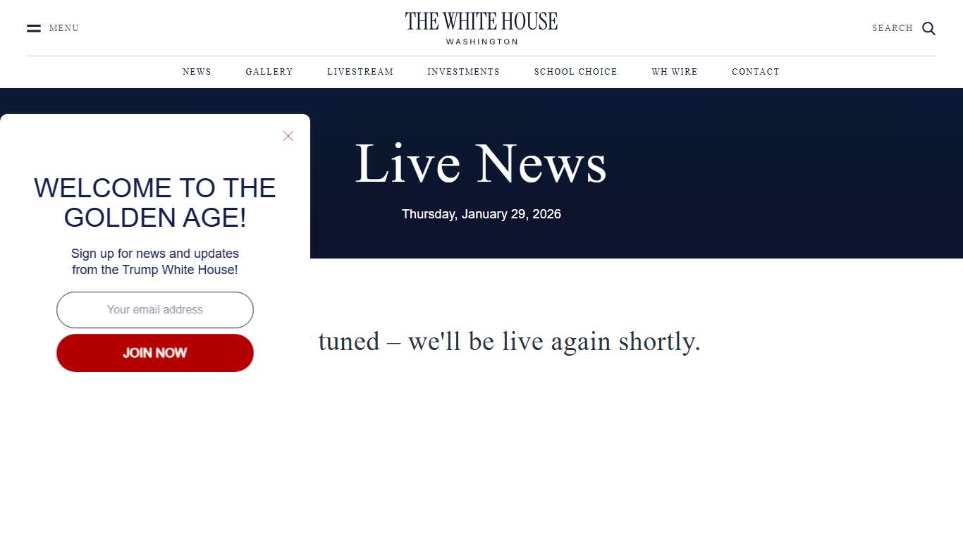 Live News – The White House